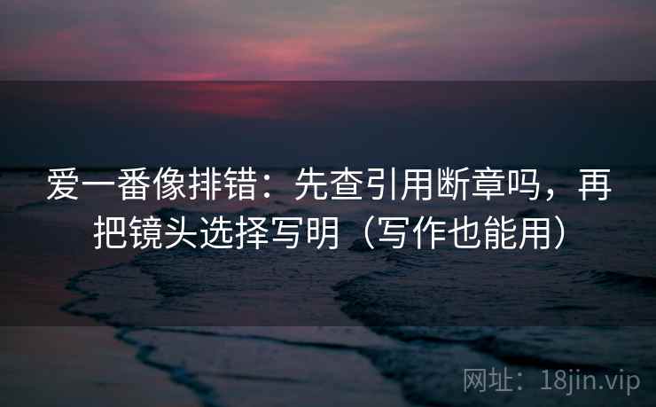 爱一番像排错:先查引用断章吗,再把镜头选择写明(写作也能用) 第2张 爱一番像排错:先查引用断章吗,再把镜头选择写明(写作也能用) 第2张