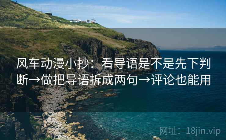风车动漫小抄:看导语是不是先下判断→做把导语拆成两句→评论也能用 第2张 风车动漫小抄:看导语是不是先下判断→做把导语拆成两句→评论也能用 第2张