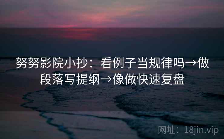 努努影院小抄:看例子当规律吗→做段落写提纲→像做快速复盘 第2张 努努影院小抄:看例子当规律吗→做段落写提纲→像做快速复盘 第2张