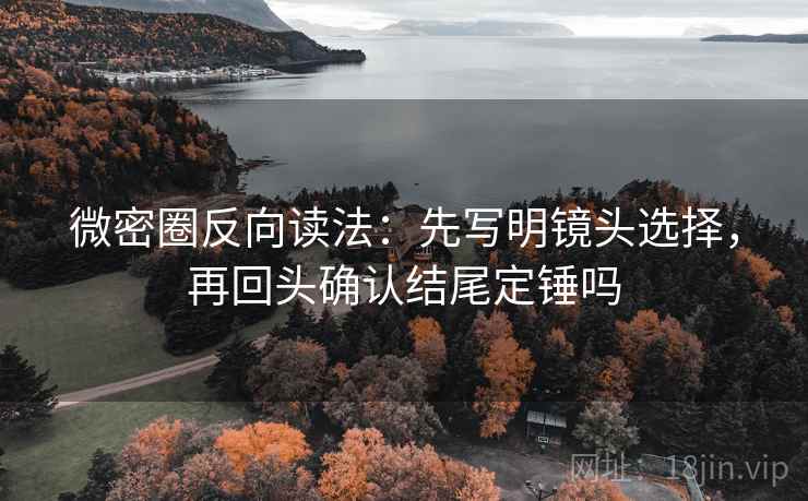 微密圈反向读法:先写明镜头选择,再回头确认结尾定锤吗 第2张 微密圈反向读法:先写明镜头选择,再回头确认结尾定锤吗 第2张