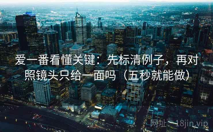 爱一番看懂关键:先标清例子,再对照镜头只给一面吗(五秒就能做)