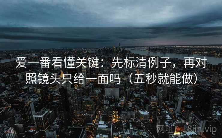 爱一番看懂关键:先标清例子,再对照镜头只给一面吗(五秒就能做) 第2张 爱一番看懂关键:先标清例子,再对照镜头只给一面吗(五秒就能做) 第2张